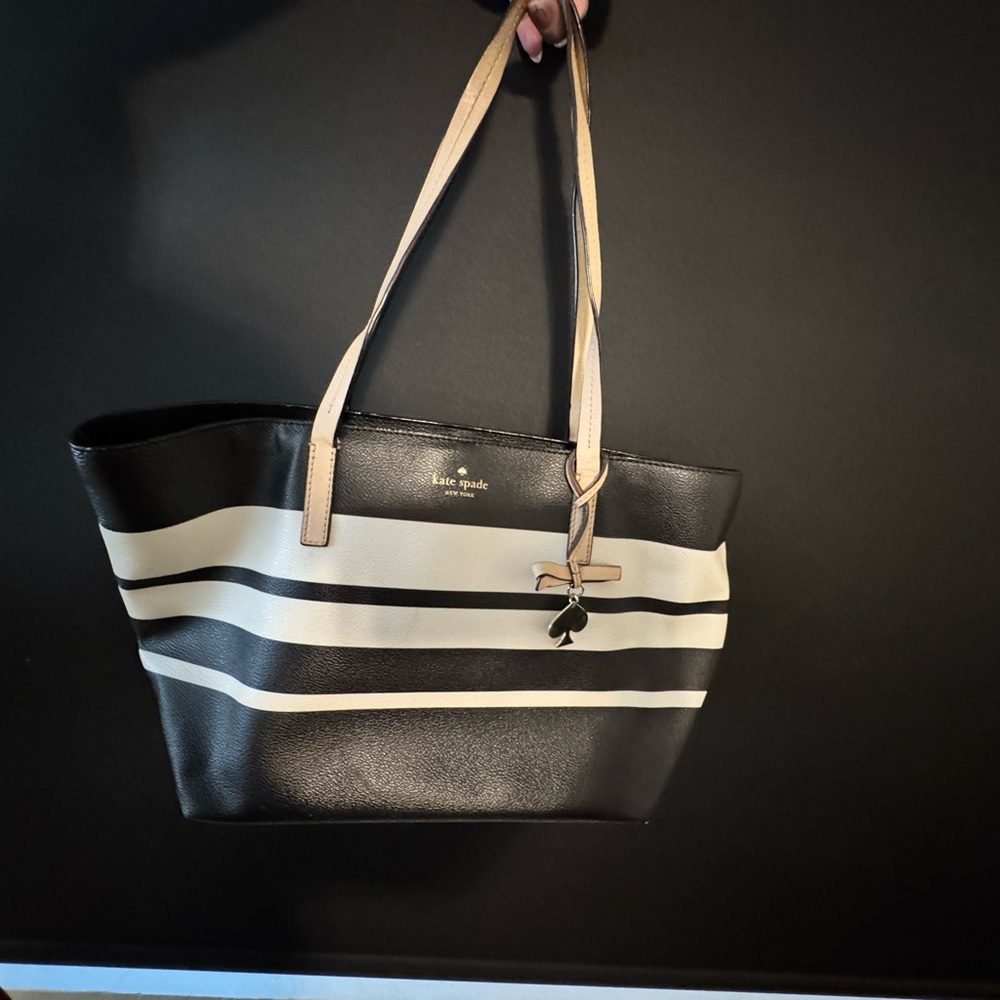 Kate Spade Black and Cream Nautical Tote